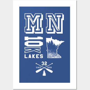 Minnesota MN Land of 10,000 Lakes Posters and Art